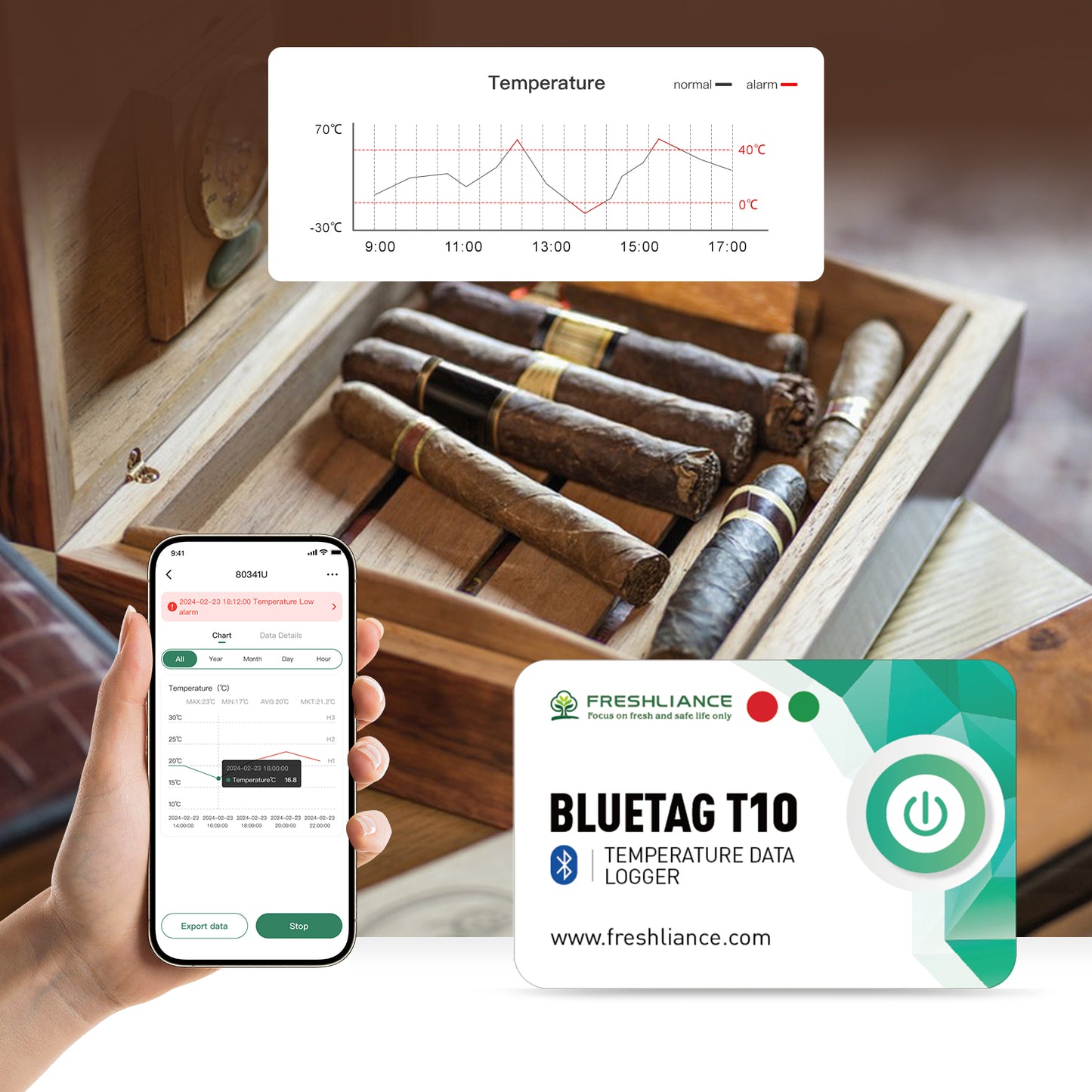 BlueTag T10 Bluetooth Temperature Data Logger