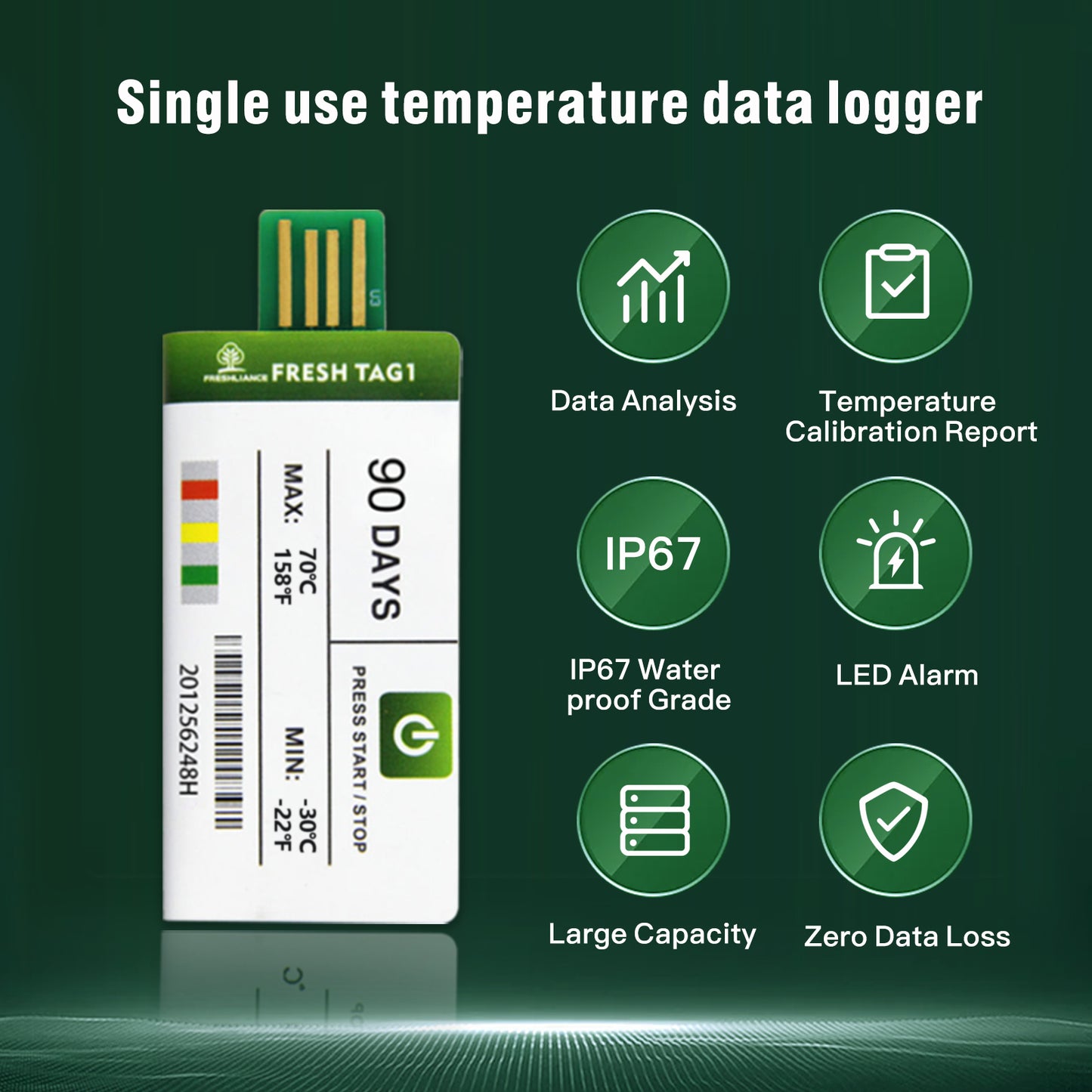 Fresh Tag 1 USB Temperature Data Logger