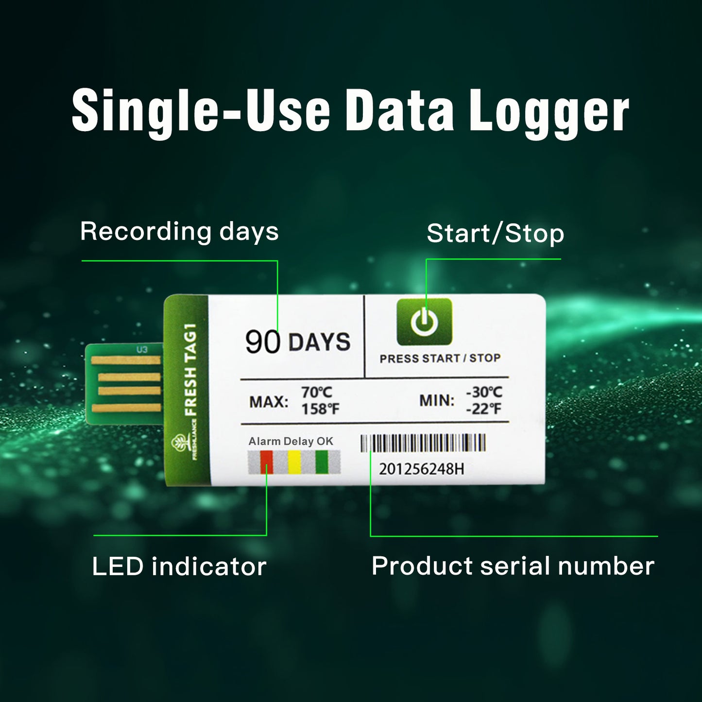 Fresh Tag 1 USB Temperature Data Logger