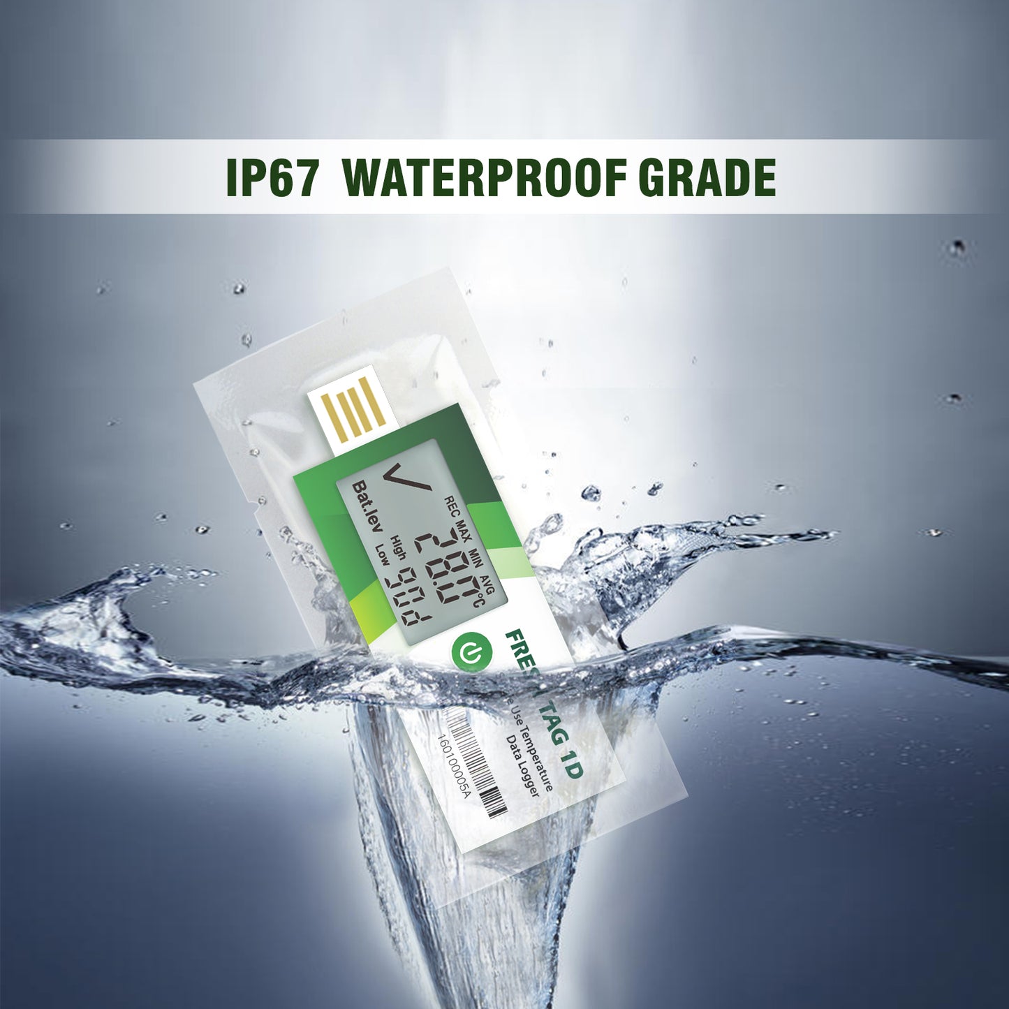 Fresh Tag 1D LCD Temperature Data Logger