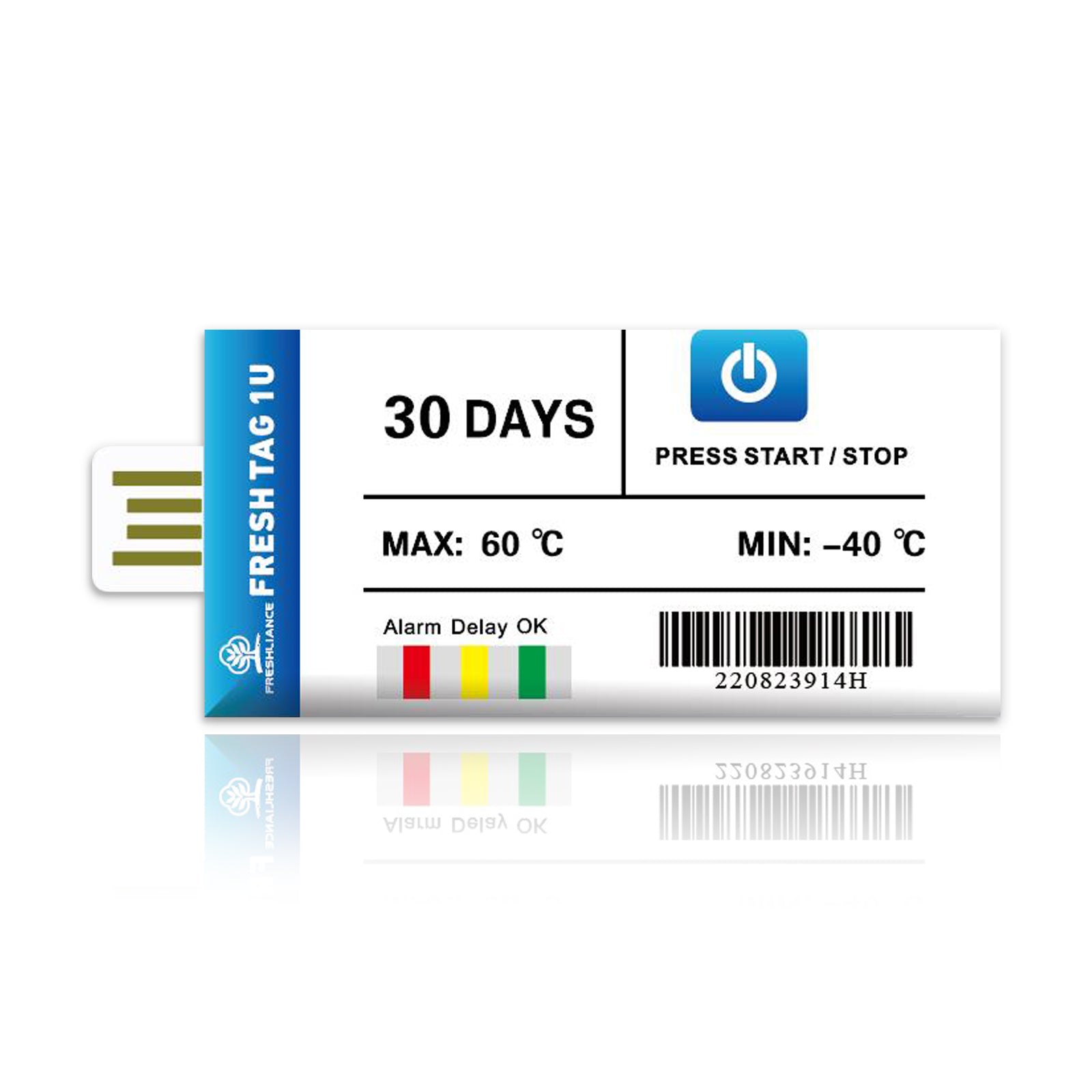 Fresh Tag 1U Temperature Data Logger with PDF Reports