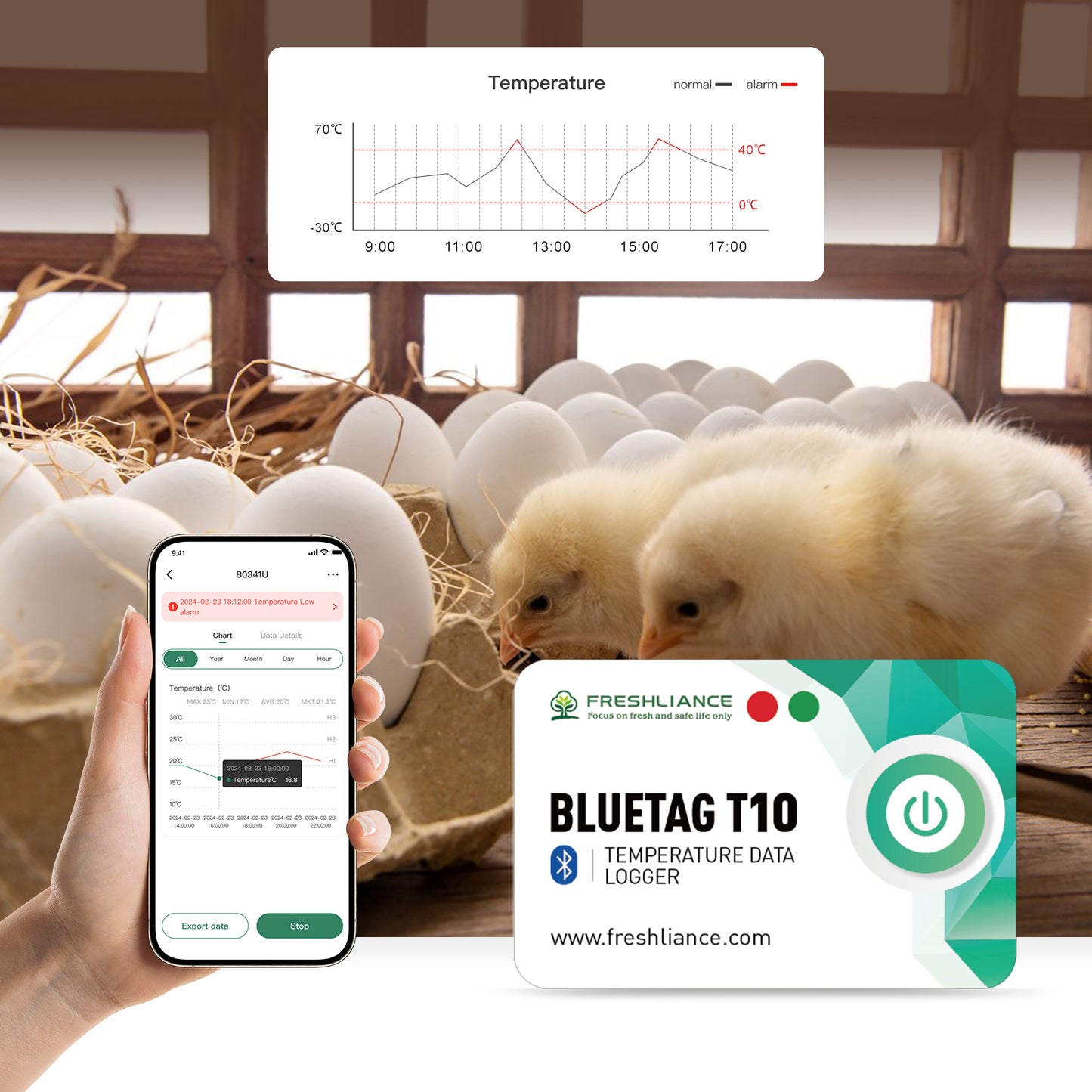 BlueTag T10 Bluetooth Temperature Data Logger