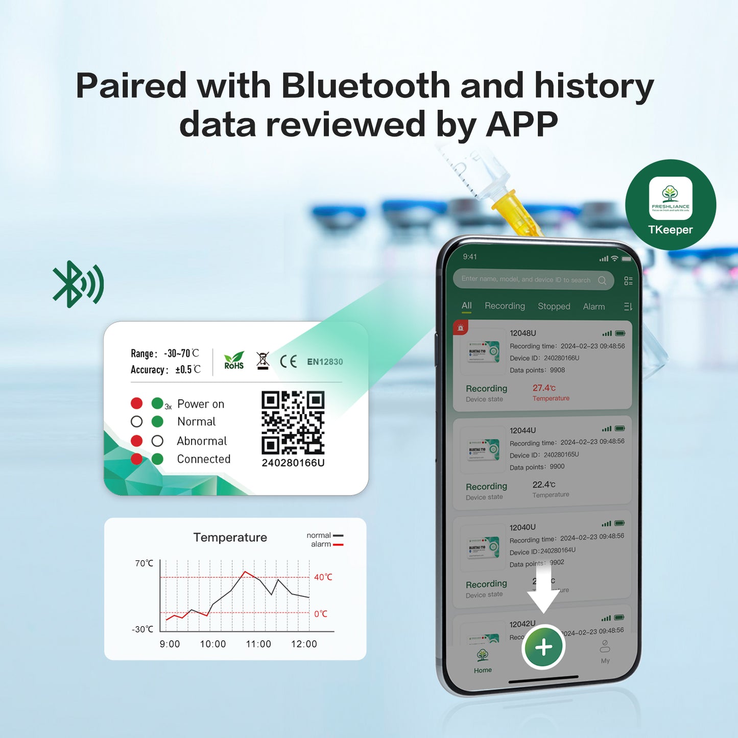 BlueTag T10 Bluetooth Temperature Data Logger