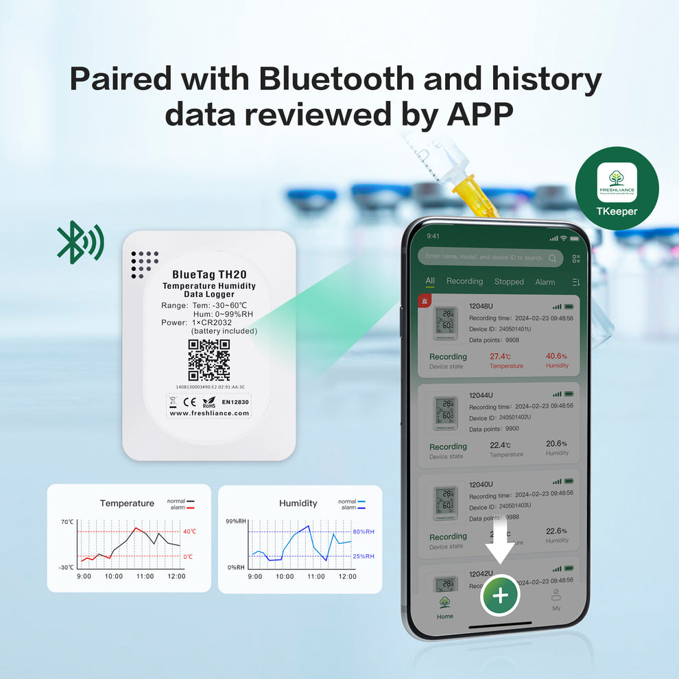 BlueTag TH20 Bluetooth Temperature and Humidity Data Logger ...