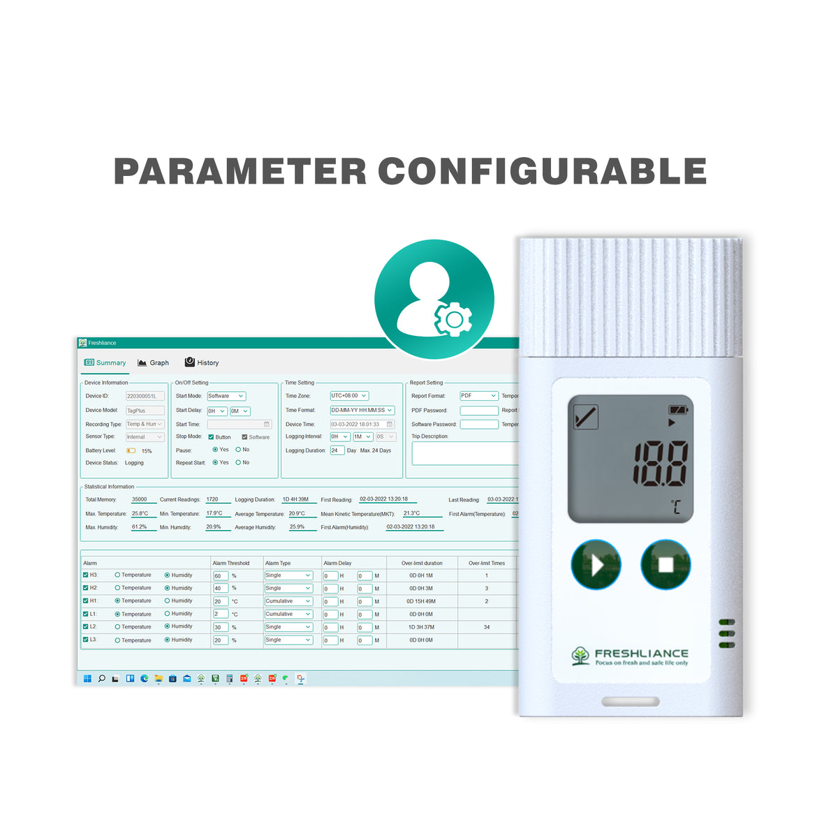 Data Logger Multiple Use Tagplus-T Multi Use Temperature Data Logger – Freshliance Electronics ...