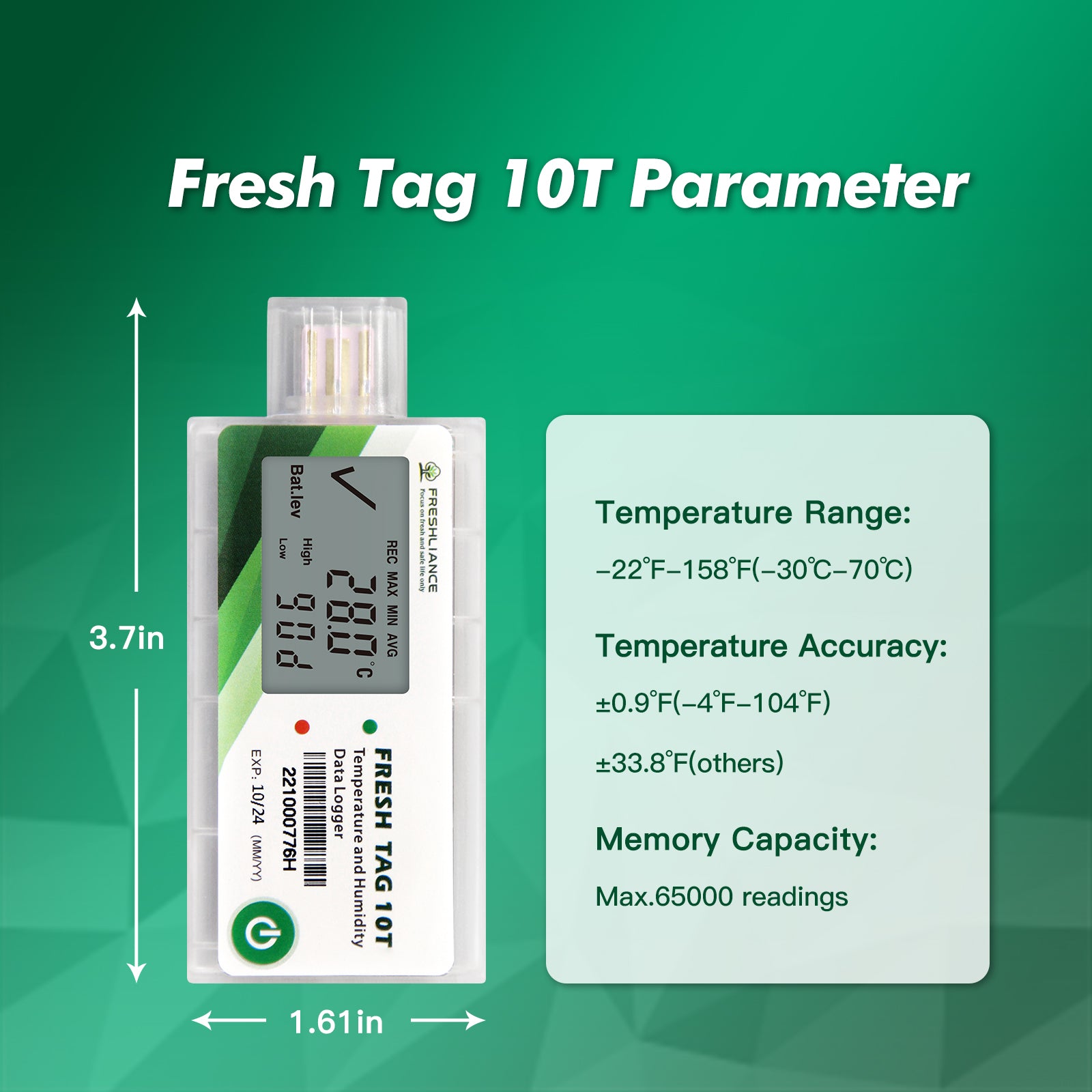 Fresh Tag 10T Single Use Temperature Data Logger – Freshliance ...