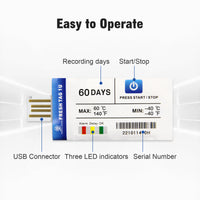 Fresh Tag 1U Temperature Data Logger with PDF Reports