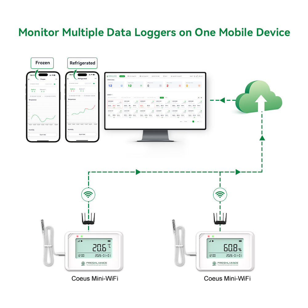 Coeus Mini-WiFi Wireless Temperature and Humidity Data Logger