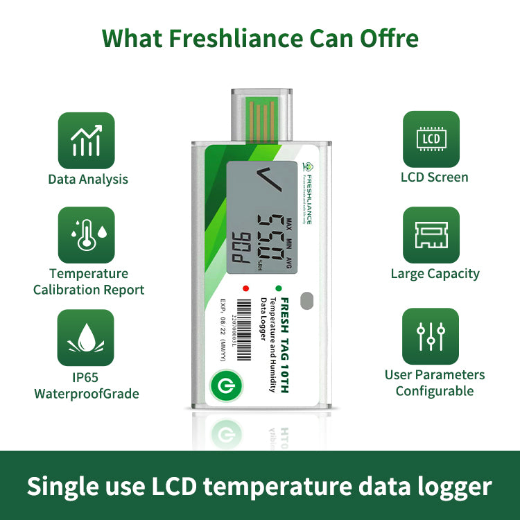 Humidity Monitor Tags Fresh Tag 10TH Temperature Humidity Data Logger – Freshliance ...