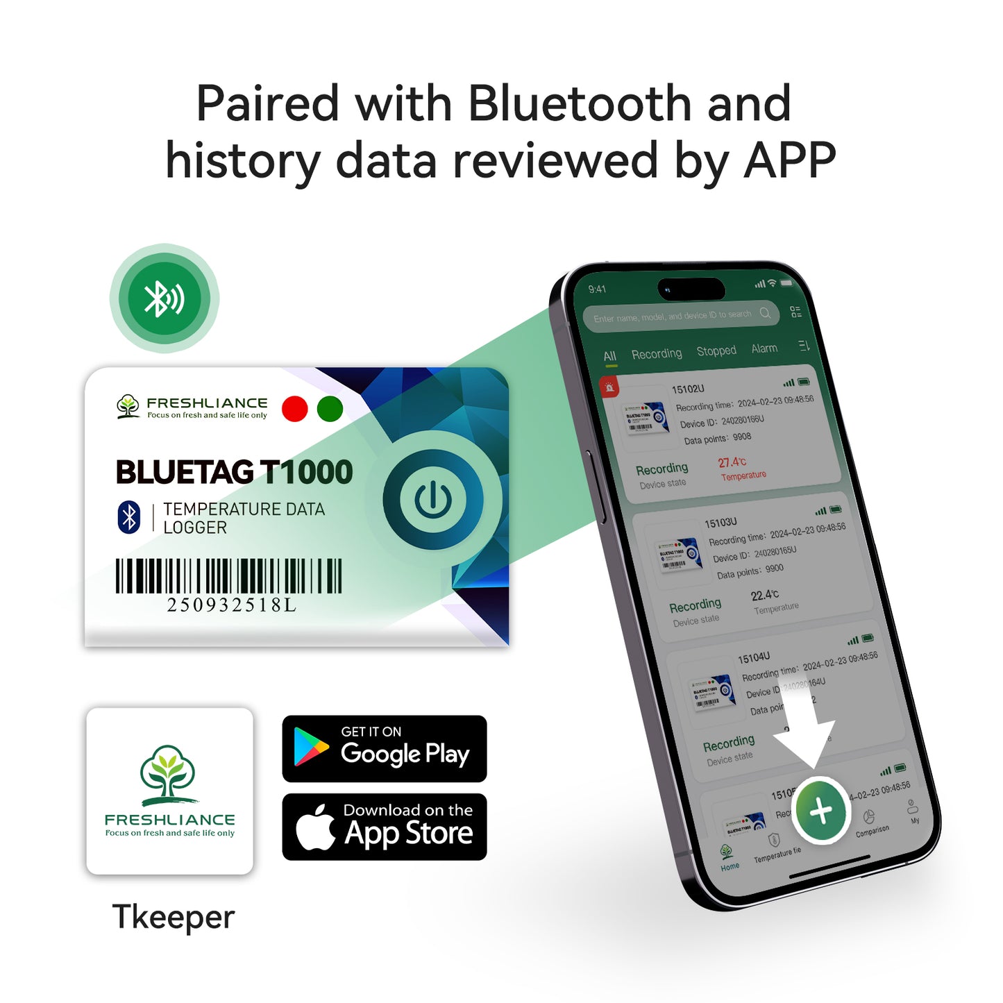 BlueTag T1000 Bluetooth Temperature Data Logger